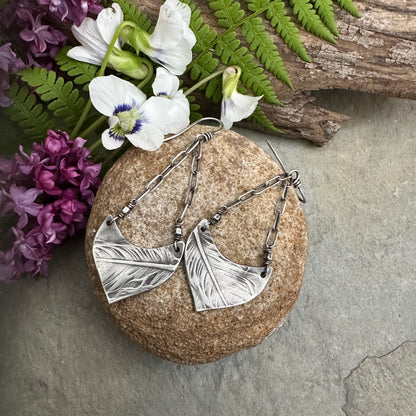 Feather Chain Dangle Earrings